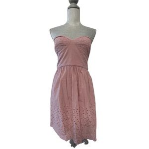Tibi New York pink designer dress strapless sweetheart neckline bustier style